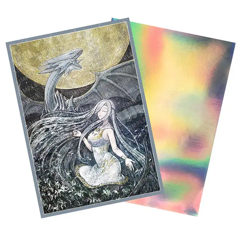 50 PCS Holographic Anime Card Sleeves 63mm x 90mm Top Loading Inner Trading Card Sleeves for YGO Japanese Size Card Protector