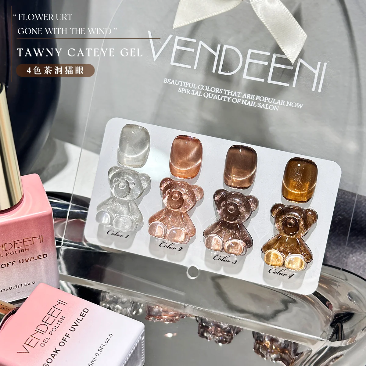 

Vendeeni Professional Supplies Design Diamond Spar Cat Eye Gel Polish Collection 4colors for Fall Winter Cat Eye Gel Polish