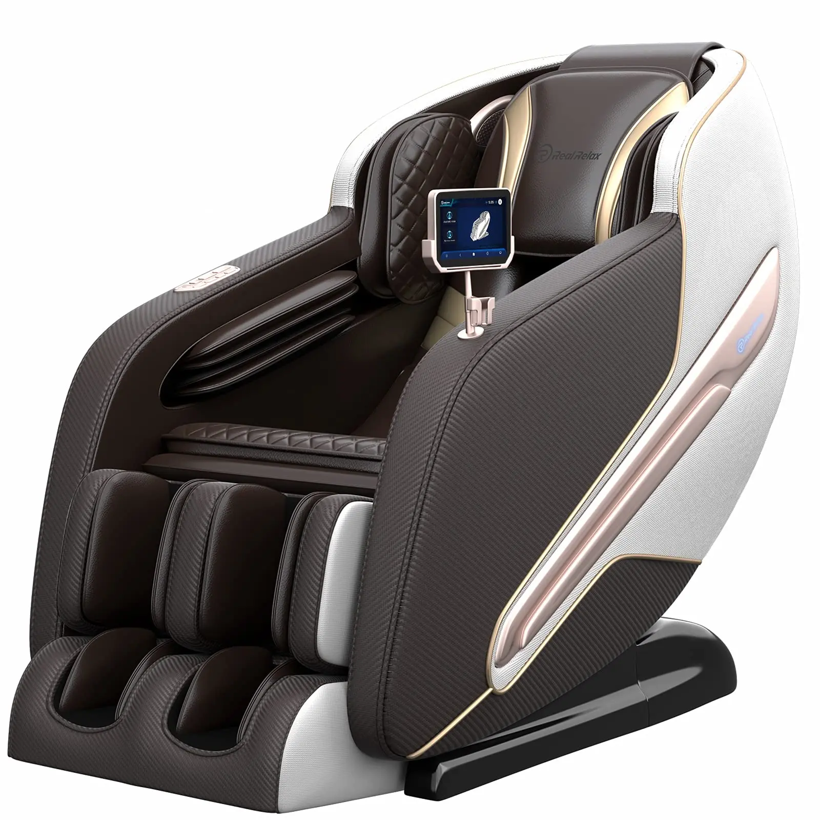 Real Relax PS6000 Zero Gravity SL Track Full Body Shiatsu Body Scan Handrail Shortcut Key Heat Foot Roller Massage Chair