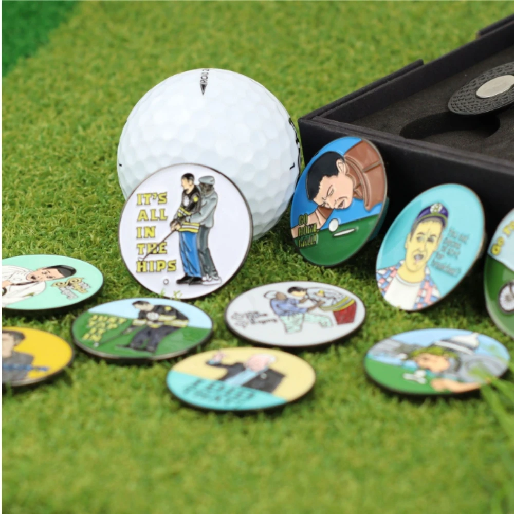 New stock golf hat clip with fun Happy Gilmore ball mark Golf Mark LY4682