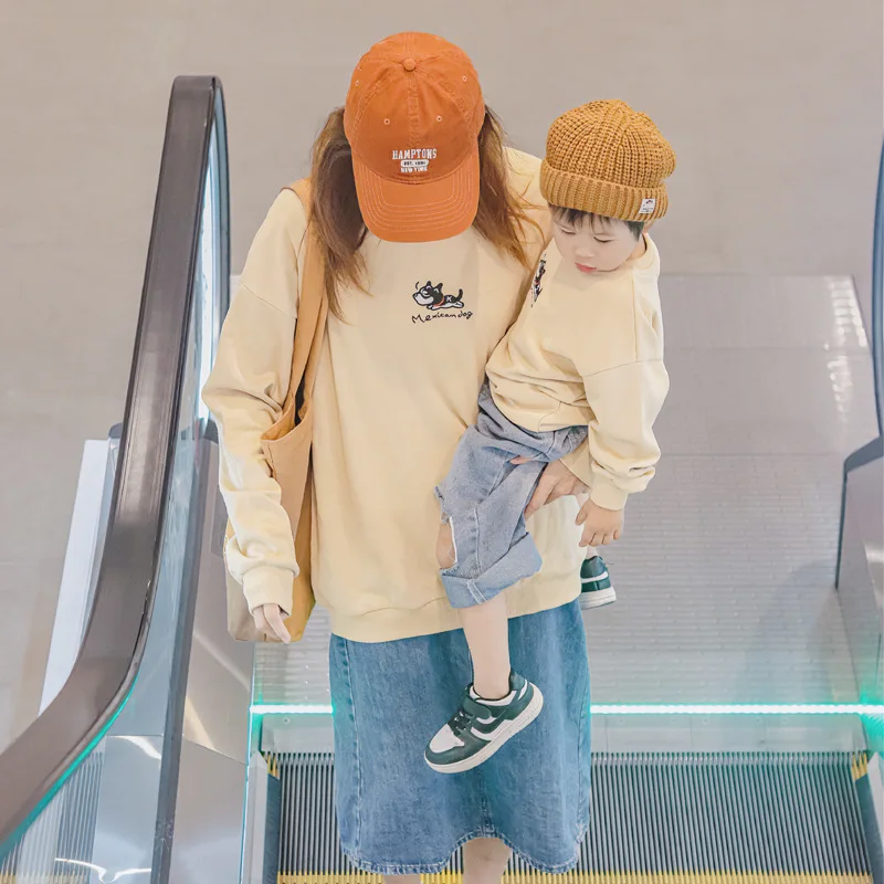 Couple Outfit Matching Sweatshirts For The Whole Family Clothes Dad Mom Daughter Son Equal Autumn Clothing Girl Women t Shirt