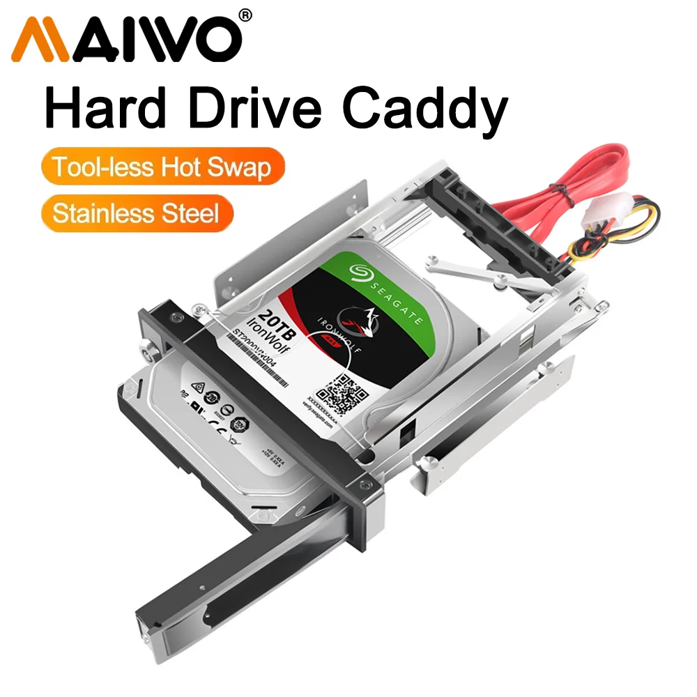 

MAIWO CD-ROM Space HDD Mobile Rack Internal 3.5 Inch HDD Convertor Enclosure Tool Free Hard Disk Installation HDD-ROM HDD Case