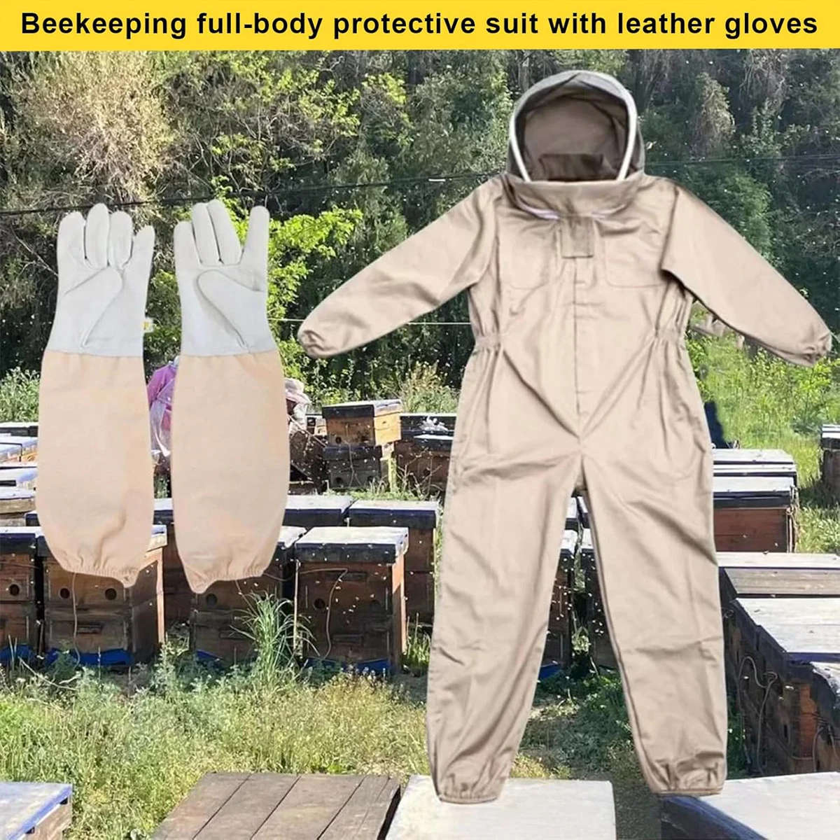 Beekeeping Suit With Gloves Men's Bee Jackets for a Man Ventilated Beekeeper Suits Costume Adult Professional Clothing Xxxxl Xxl