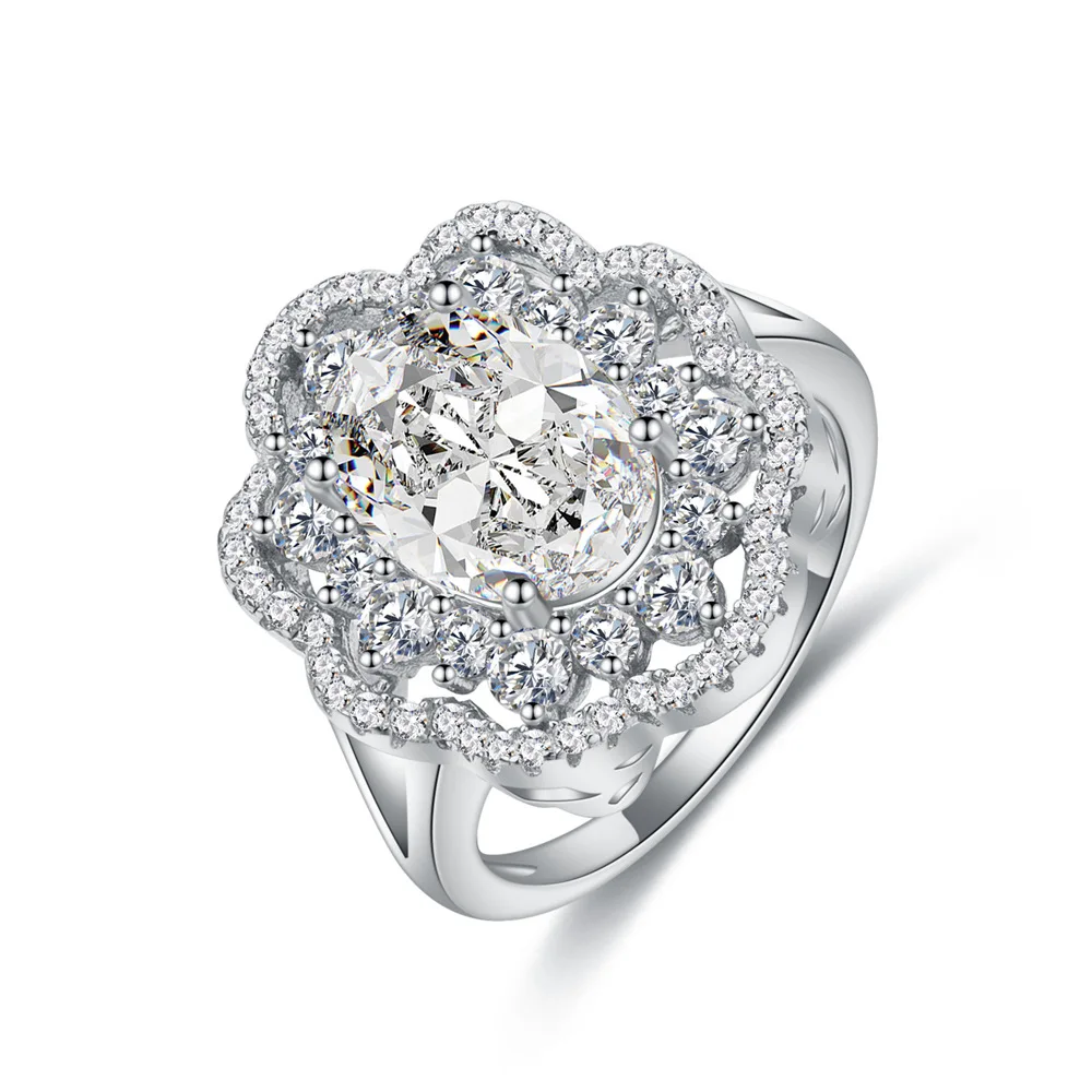 

5.5ct Pink Diamond 925 Sterling Silver Ring Luxury European American High Carbon Jewelry for Women