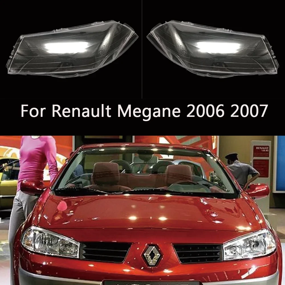 

HTTCY For Renault Megane 2006 2007 front Car Headlight Cover Lens Shell Lampcover Lampshade Headlamp housing