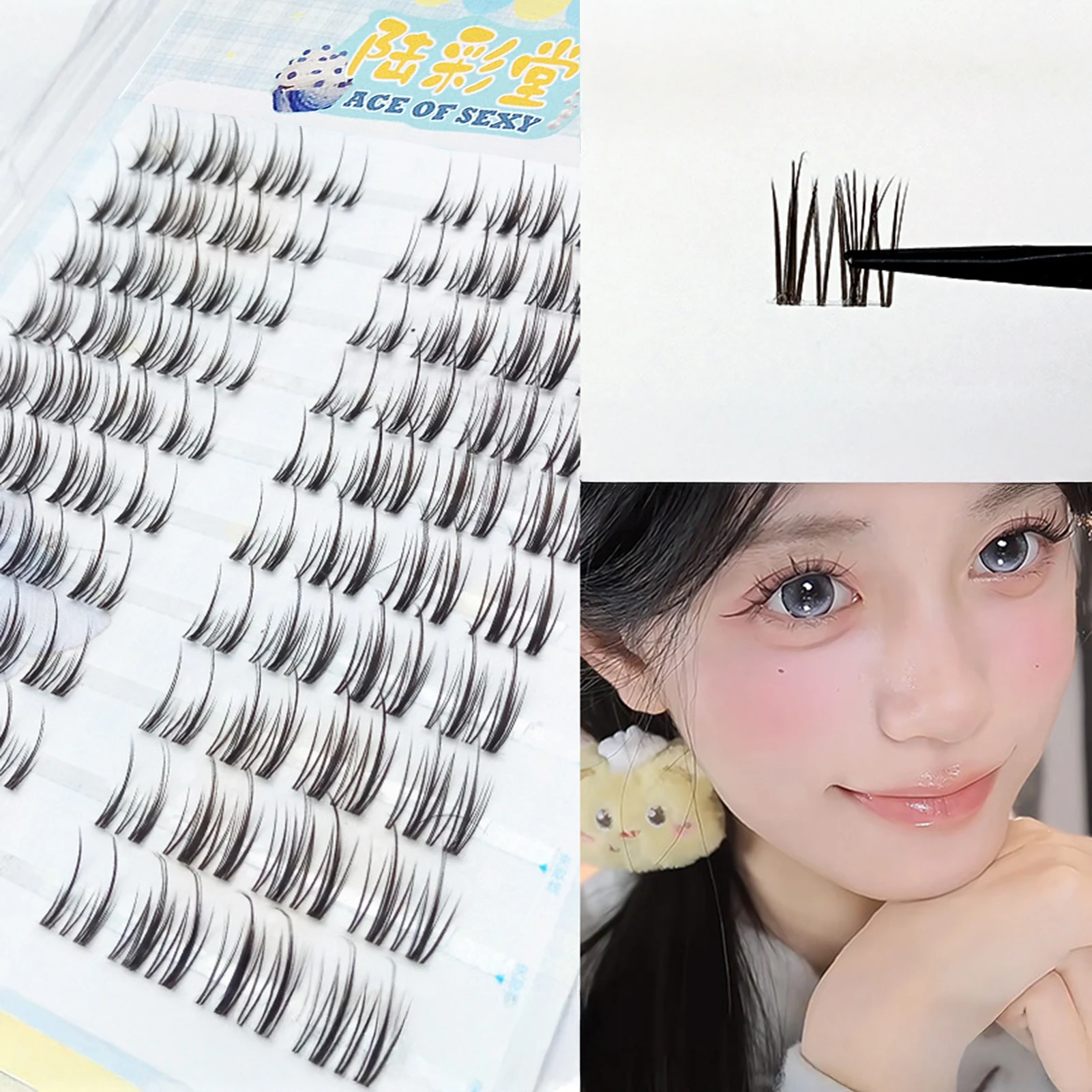 10 Rows Mix Length Wispy Lash Extension DIY Reusable Strip Lashes Korean Makeup Individual Lashes