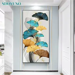 SDOYUNO 60x120cm Painting By Numbers Ginkgo Biloba DIY Paint By Number Canvas Diy Gift For Adults On Canvas Handiwork Art