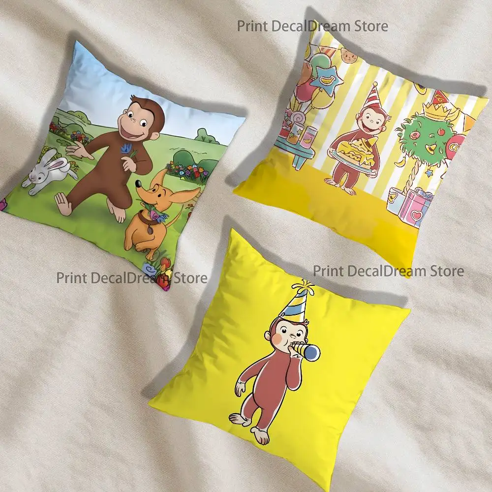 Curious George Monkey Pillow Case Ultra Soft Skin Friendly Fabric Cloud Like Comfort & Concealed Zipper