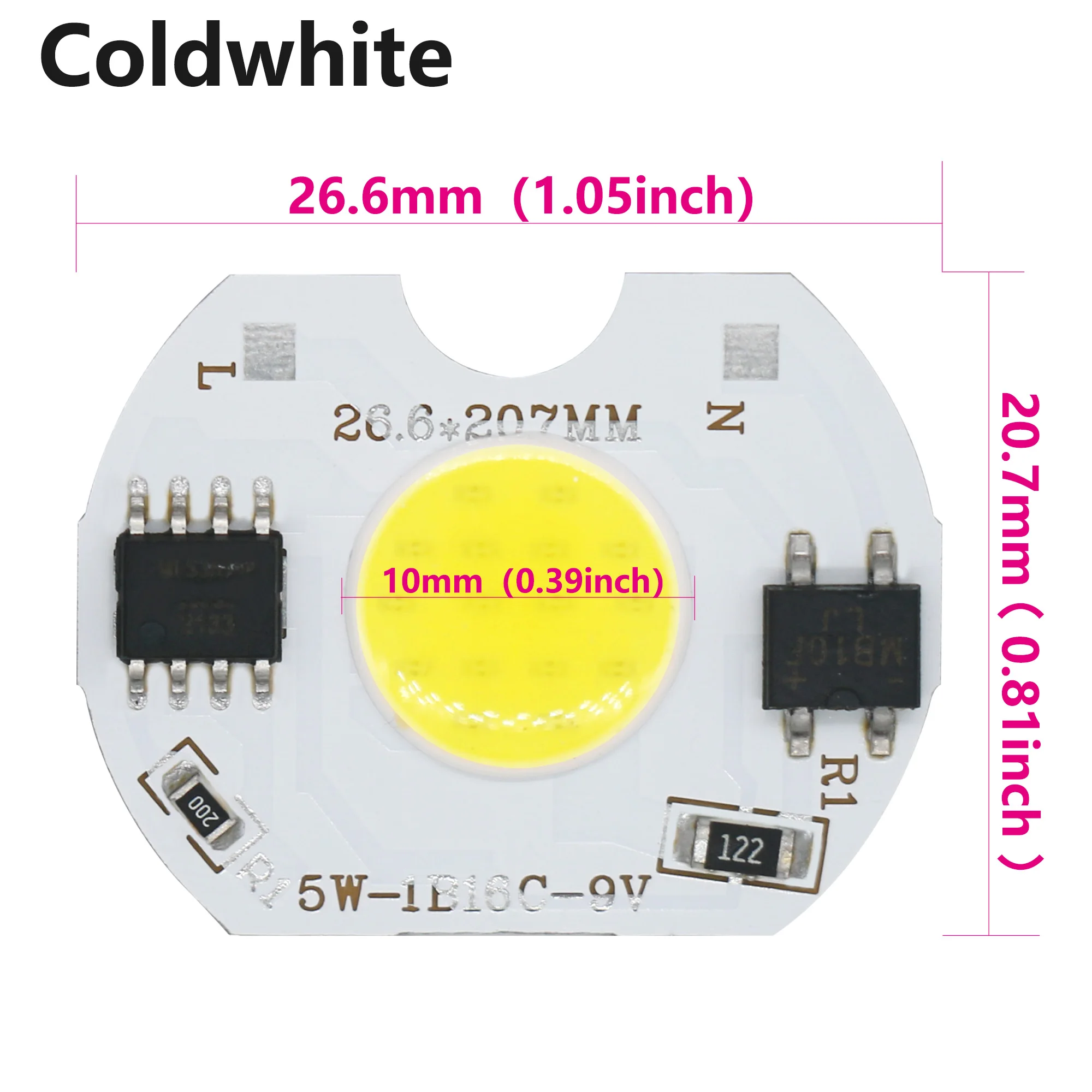 5pcs LED COB lamp Bead 5W 9V COB Chip 220V Smart IC No Need Driver DIY Flood light Led Bulb Spotlight Chip Lamp warm or white