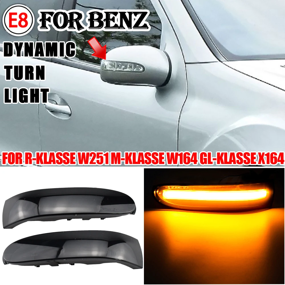 Lámpara de señal de giro para mercedes-benz, iluminación intermitente de espejo lateral LED dinámico, ML, clase GL, W164, X164, 2005-2008