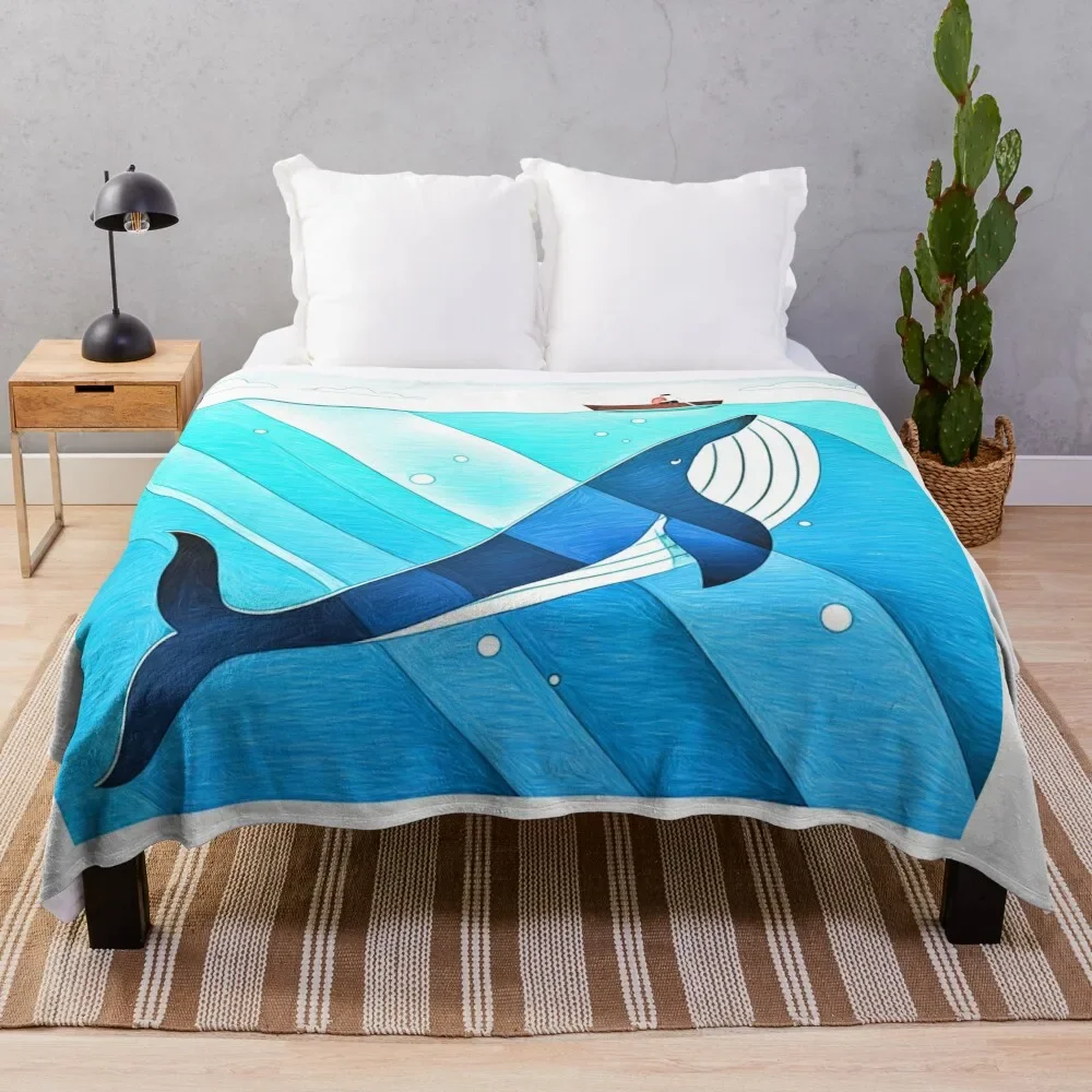 

Blue Whale Throw Blanket Elegant Warm Throw Blanket for Hotel Home