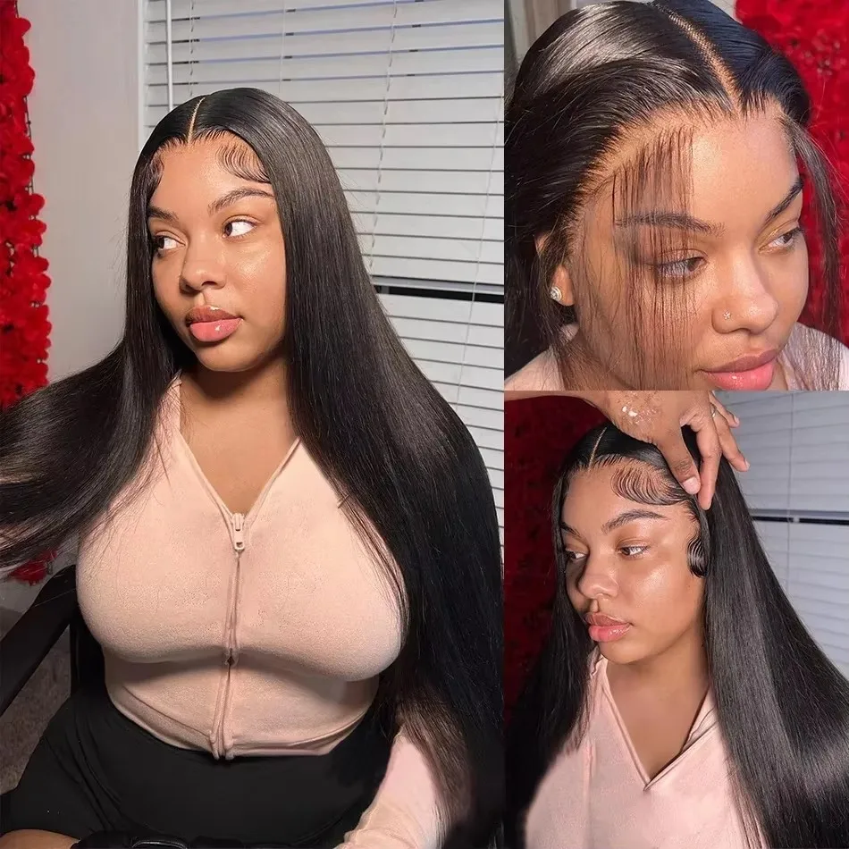 Wear Go Glueless Wig Bone Straight Glueless Wig Human Hair Ready To Wear 4X4 5X5 Hd Lace Preplucked Closure Wig Pre Cut 100% image 5