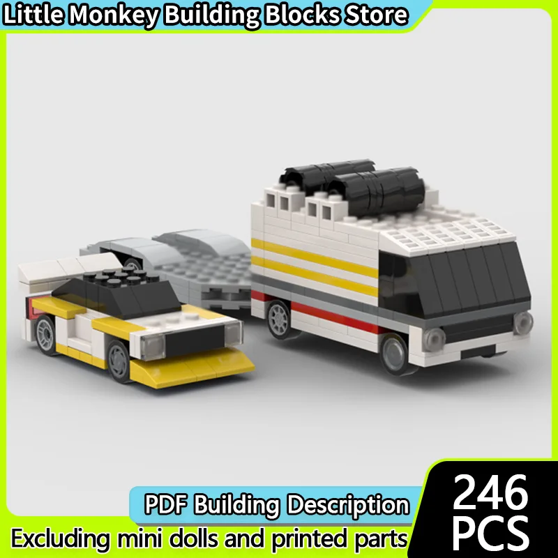 シティカーモデル MOC ビルディングレンガ クアトロ S1 レーシング トランスポーター RV モジュラーテクノロジー付き 子供のホリデーギフト 組み立ておもちゃ