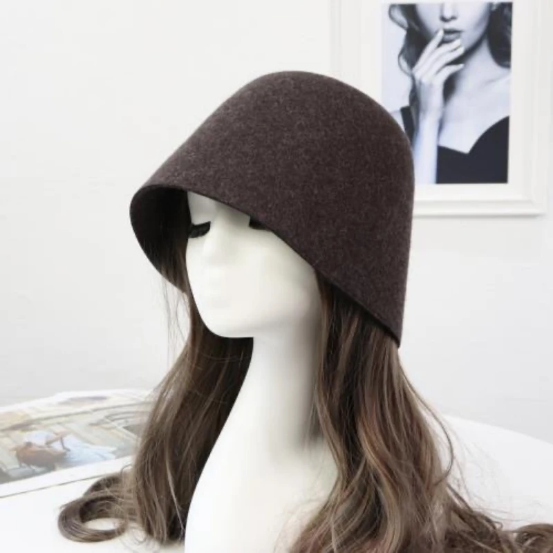 Bucket Hat For Women Men Freeshipping Summer Sunshade Cap Wool Travel Fashion Windproof Cotton Sunhat Black Grey Coffee 0123