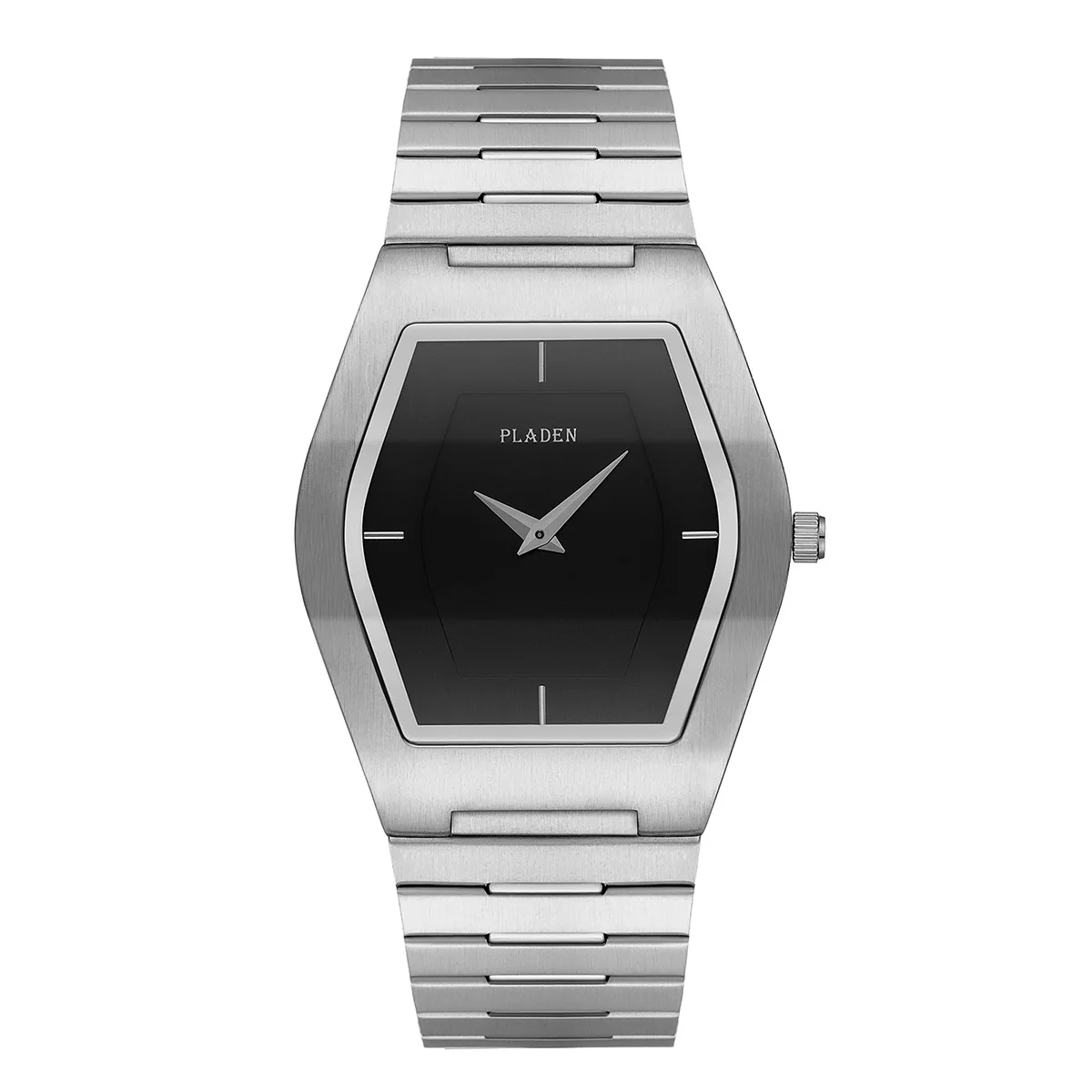 Men's Classic Tonneau Quartz Watch with Gold Stainless Steel Waterproof and Butterfly Clasp Luxury Minimalist