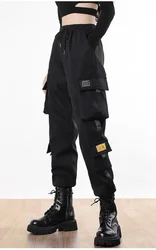 Nieuwe Vrouwen Cargo Broek Ins Harembroek Mode Punk Zakken Jogger Broek Keten Harajuku Elastieken Hoge Taille Streetwear 41