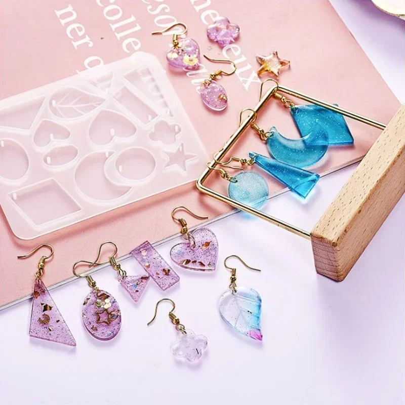 Handmade Silicone Earrings Mold Necklace Earring Pendant Resin Molds Drop Dangle Resin Earring Mold Jewelry Making Tools