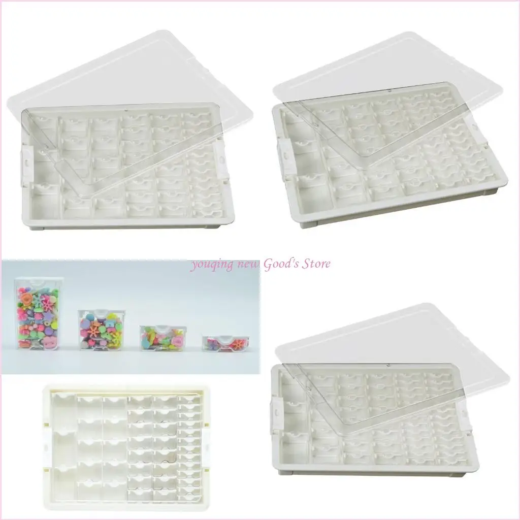 

57QA Professional Bead Sorting Tray with Transparent Lid Jewelry Storage Container Practical Small Accessories