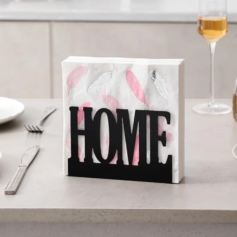 Soportes de papel de metal negro para el hogar, soporte creativo para caja de pañuelos, dispensador para decoración de mesa de CENA DE Hotel, ZJ016