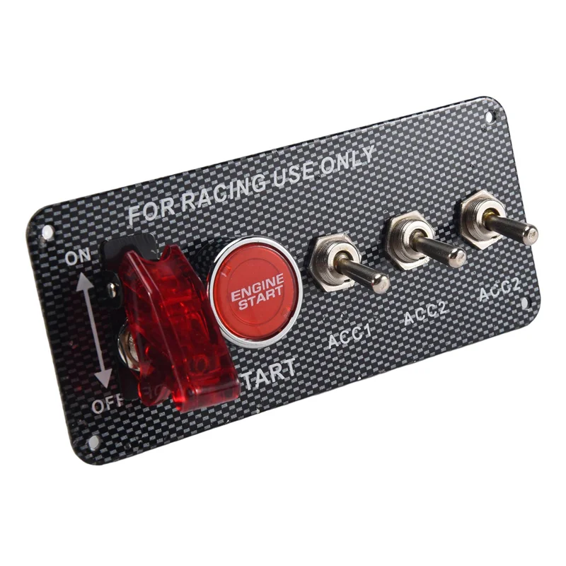 

3X 12V Car Ignition Switch Engine Start Push Button 3 Toggle Racing Panel