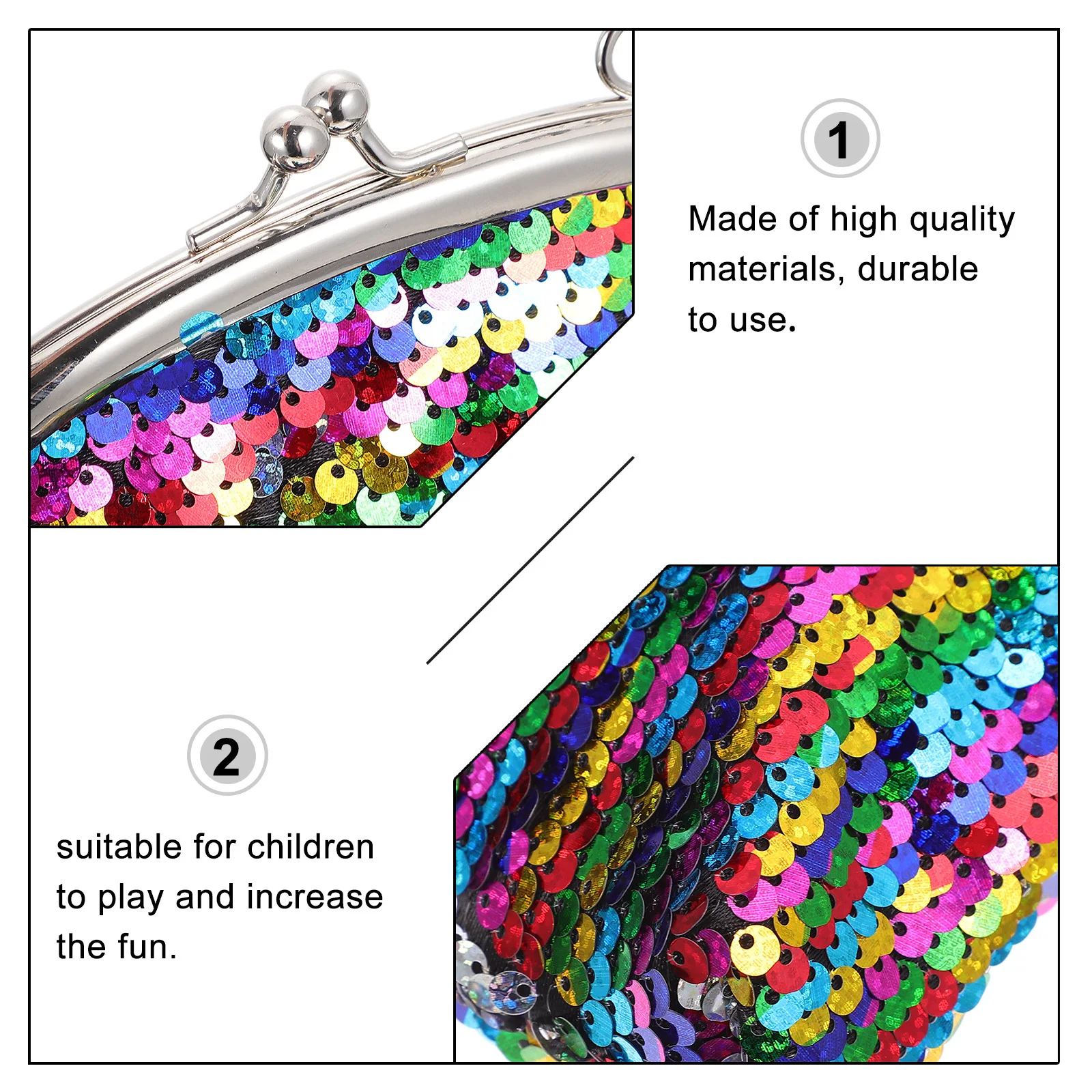 

Single Shoulder Bag For Glitter Sequined Coin Purse Bowknot Design Portable Storage Pouch Crossbody Strap Change Pouch