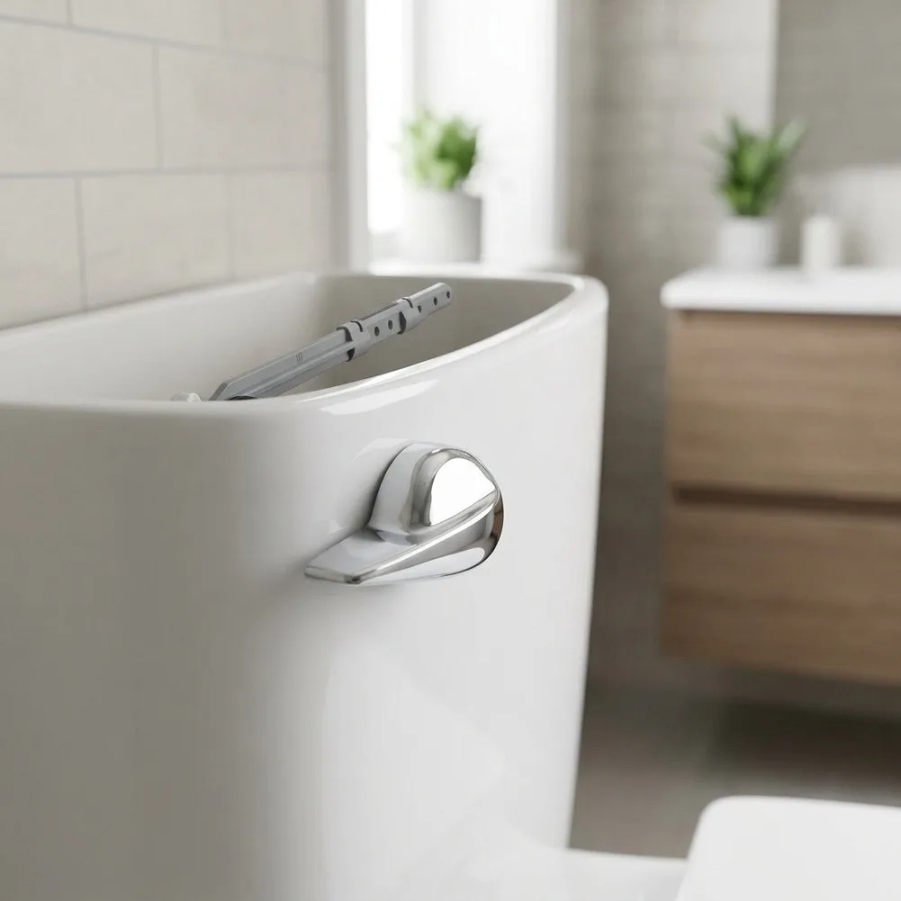 ABS Toilet Handle Replacement Intended for Use with Standard Single Flush Toilet Tank Assemblies and Internal Flapper Mechanisms