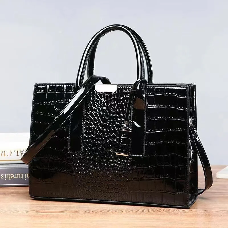 Crocodile Print Handbags for Women, Tote Bags, Adjustable Strap, Top Handle Bag, Large Capacity, Crossbody Bags, Work,