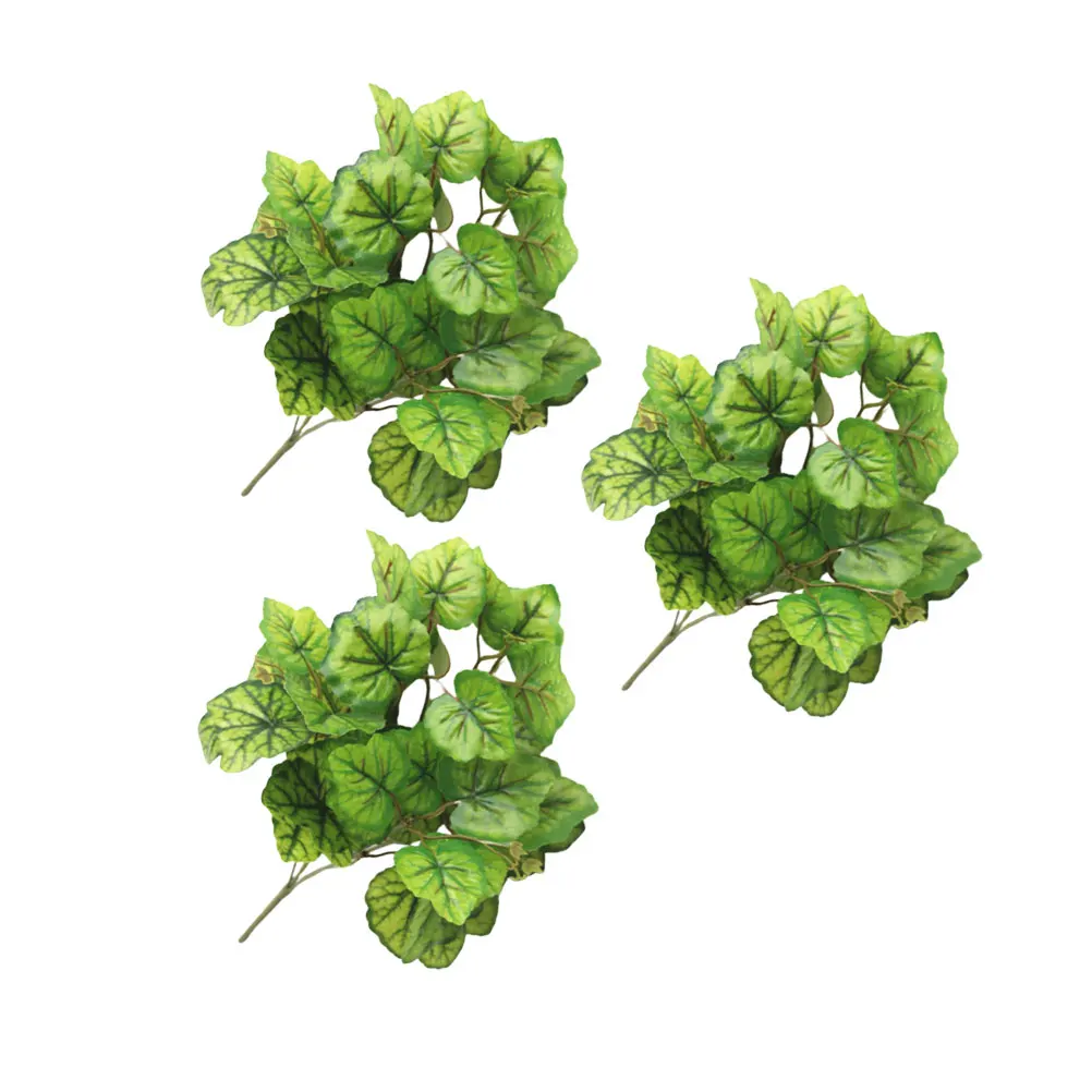 

3Pcs Simulation Begonia Leaf Pot Plants Lifelike Home Decor Branch Photography Props Artificial Flowers Rustic Style