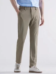 2022 New Summer Breathable Casual Pants Men Stretched Nylon Silk Cooling Slim Chinos Male Business Casual Straight Long Trousers
