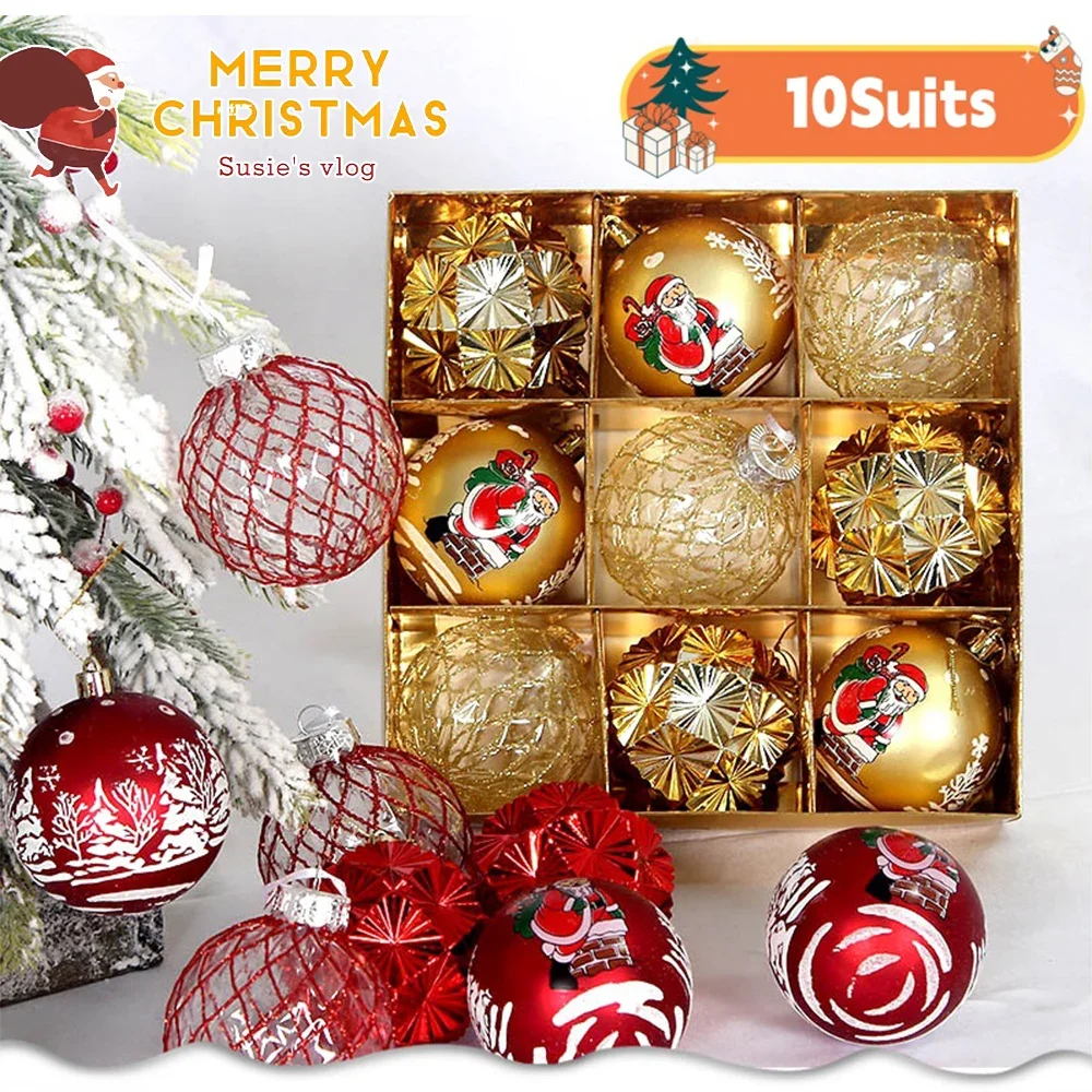

Christmas Ball Christmas Decorations Electroplated Plastic Ball Christmas Ball Set Pendant New Year Pendant Pendant