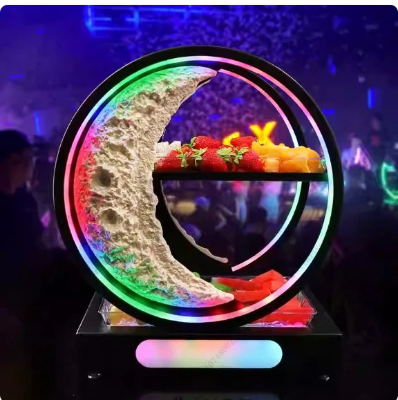 Moon Fruit Plate Bar Ktv Charging Luminous Platter Night Game Internet Celebrity Creative Snack Plate Rack Fruit Plate