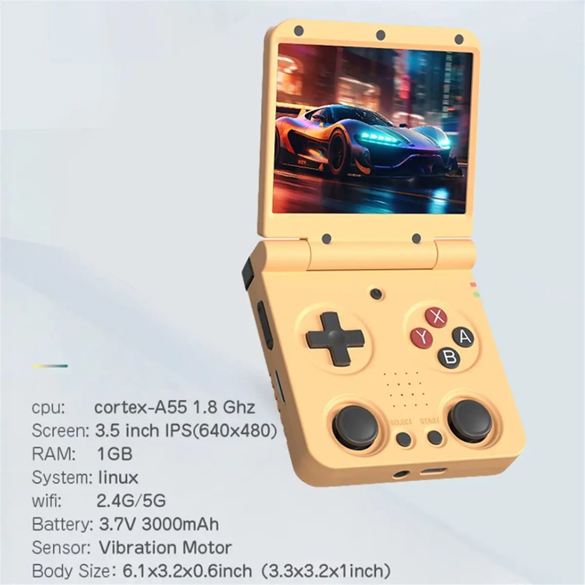 A86G NEW Flip V2 Retro Handheld Game Console 3.5Inch IPS Screen Open Source Portable Game Console -Compatible Game Pad A