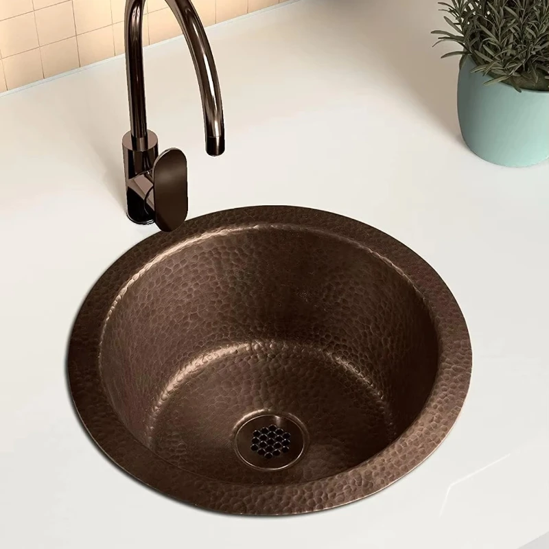 

12 inch pure copper hand hammer kitchen sink