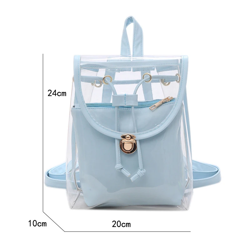 YUECIMIE Mini Fashion Women Backpack PVC Designer Girl Clear Transparent Bag Jelly Travel Backpack For Lady Female Shoulder Bag