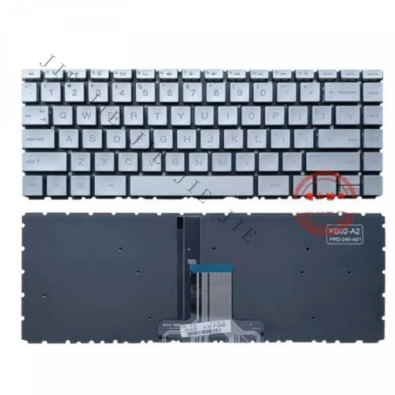 SA+New US English Silver Laptop Replacement Keyboard For HP 245 G7 246 G7 340 G5 348 G5 TPN-I136 14g-BR 14Q-CS