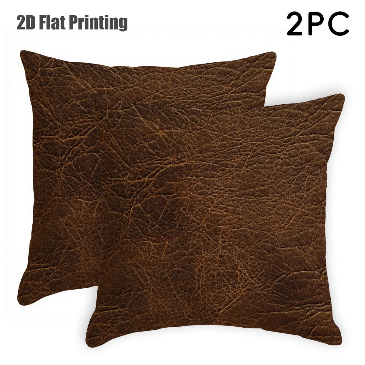 Vintage Brown Faux Leather Pillow Covers 5