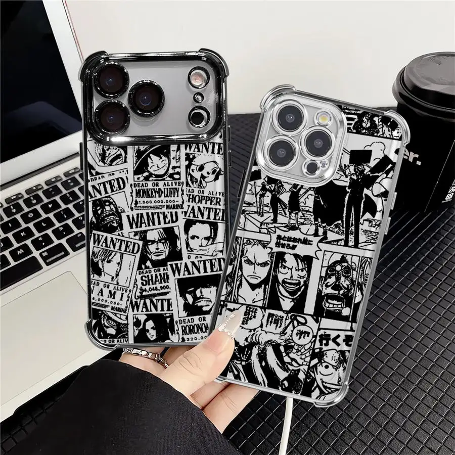Anime Luffys Plating Phone Case For Oppo Reno15 Reno14 Reno13 Reno12 Reno11 Reno10 Reno8 Reno7 Reno6 Z F T Pro Plus 4G 5G Airbag