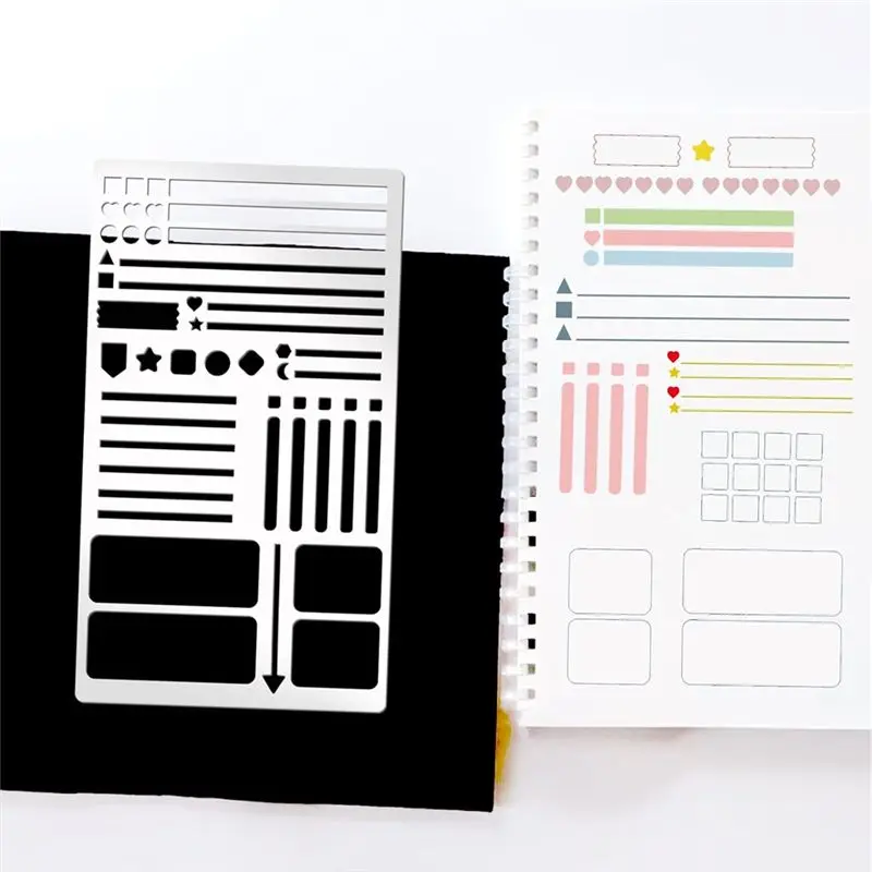 2025 Trend For Journal Engraving Stencils- Small Metal Letters(4 Pcs) For Planner, For Journaling, Bookmarks, Rulers