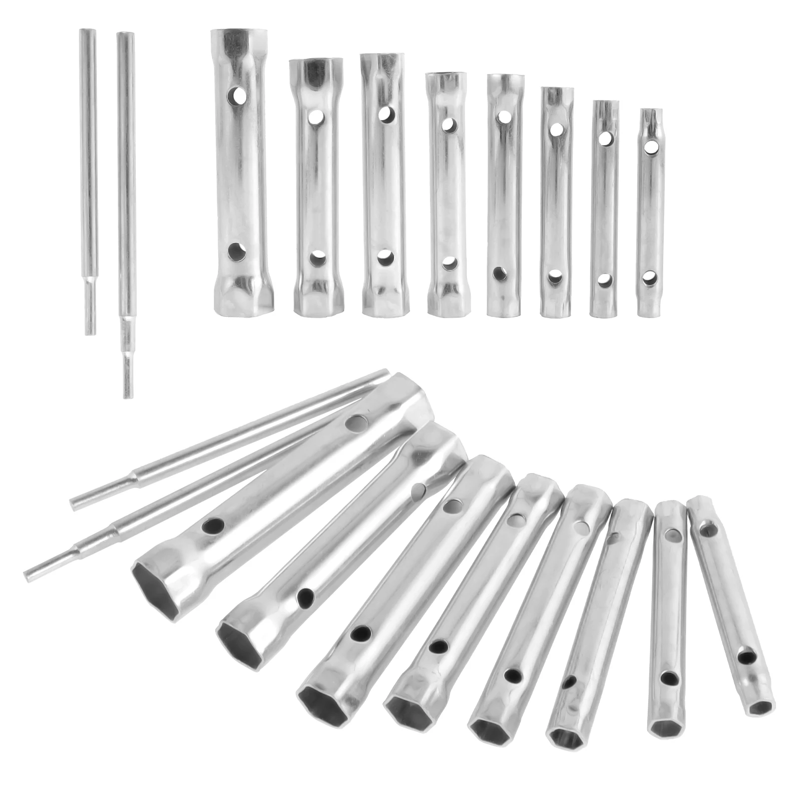 10Pcs Shower Valve Socket Wrench Set Carbon Steel Plumber Socket Wrench Double-Ended Tubular Spanner Set Tap Installation Wrench