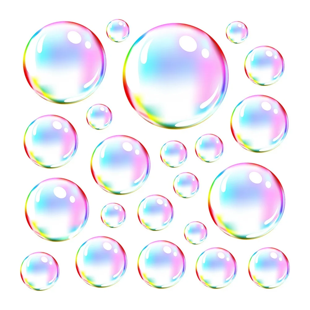 1Pcs 20cm Bubble Stickers Glow In The Dark Blue Cartoon Sea Bubble Wall Sticker Removable Waterproof PVC Decorative Sticker