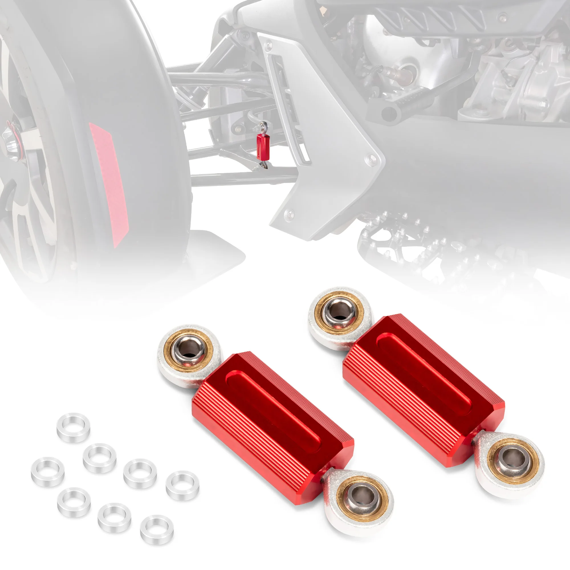 Red External Connecting Rod Heim Joint Set 6mm Motorcycle Accessories Aluminum Sway Bar End Links for Can-Am Ryker All Modles