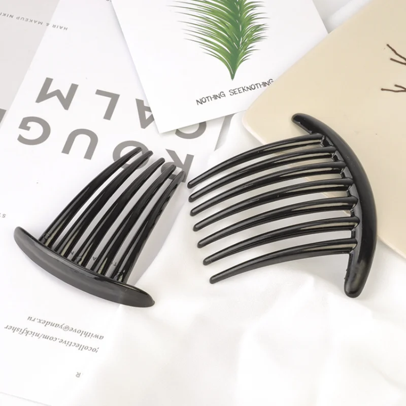 Black 7 Teeth Hair Combs Jewelry DIY Charm Women Simple Hairpin Hair Clips Barrettes Retro Hair Wearing Fashion Hair Accessories