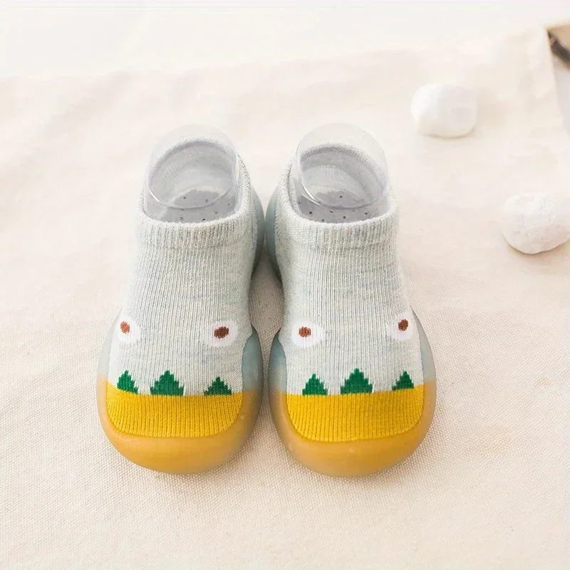 Cartoon Toddler Shoes Animal Pattern Non-slip Silicone Sole Baby Floor Socks Breathable Casual Cotton Baby Boys Girls Shoes