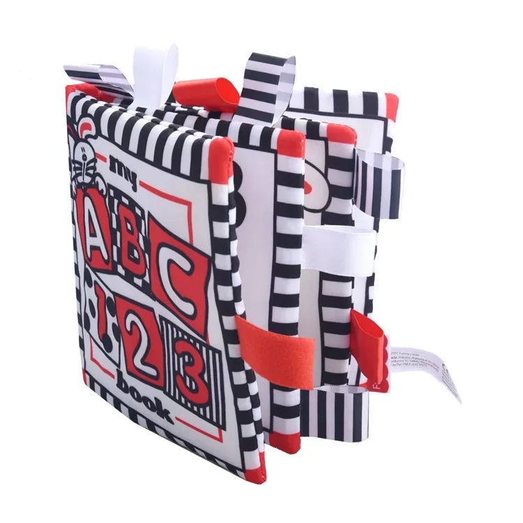 Baby visual stimulation cloth book black white red enlightenment toy animal ocean label three-dimensional cloth early education