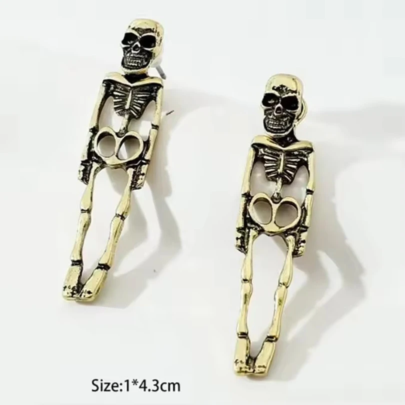 New Halloween Skull Skeleton Removable Stud Earrings Ghost Couple Human Body Earring