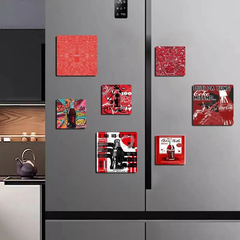 Imán Vintage de Coca-Cola, Imán Personalizado para Refrigerador, Forma Cuadrada, Decoración para Puerta de Refrigerador o Pared