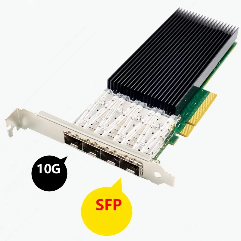 Network Card 4-Port Enterprise for X722 Chip Quad-Port 10G SFP+ Fiber Server  Ethernet Adapter for S R-IO V Virtualization