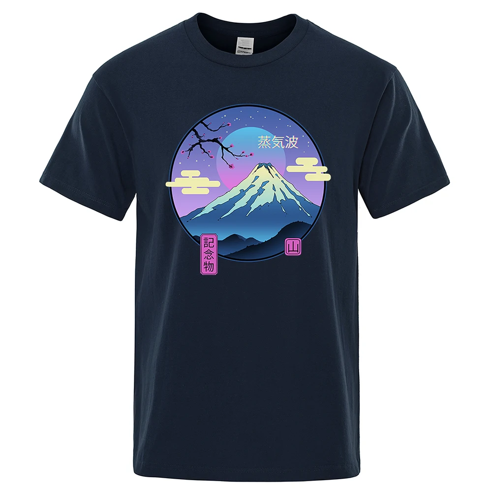 Moonlight Memorial On Mount Fuji Male T-Shirts Hip Hop Cotton Shirt Brand O-Neck Short Sleeve Breathable Oversize Loose Tops