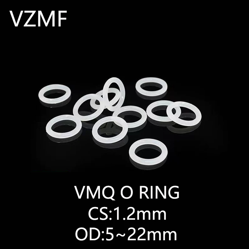 

VMQ O RING CS 1.2mm OD 5~22mm White Silicone Sealing Ring Food Grade Silicone Insulation Shape Sealing O-ring Silicone Ring