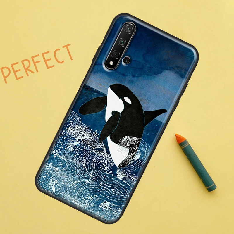 Killer Whale Orca Case For Huawei Nova Y90 Y70 Y61 Y60 9 10 SE Nova 5T 11i 8i 7i 3i P20 P40 P30 Lite P60 Pro